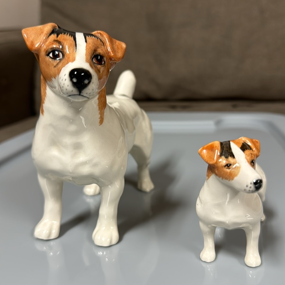 Beswick Jack Russell Terriers Father & Son Porcelain Gloss Model #2023/2109